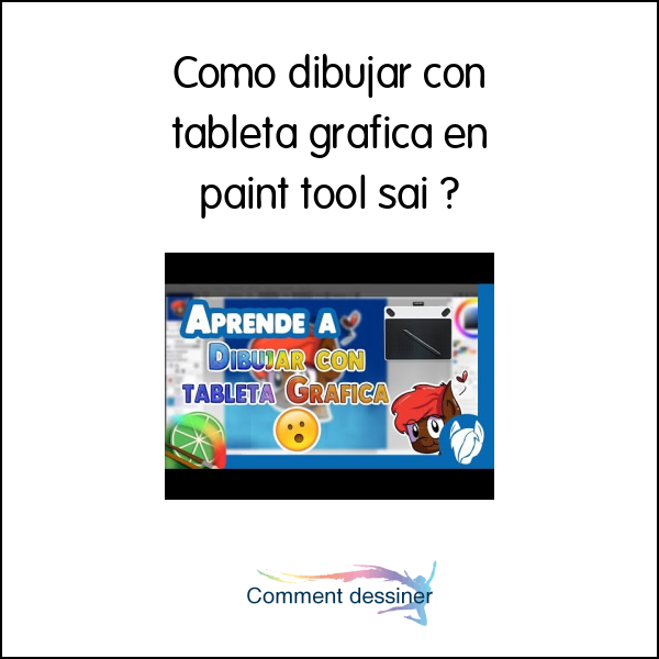 Como dibujar con tableta grafica en paint tool sai